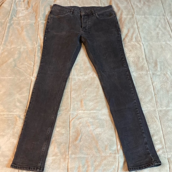 Ksubi Wolf Gang Slim Straight Black Red Denim Jeans - Picture 2 of 7